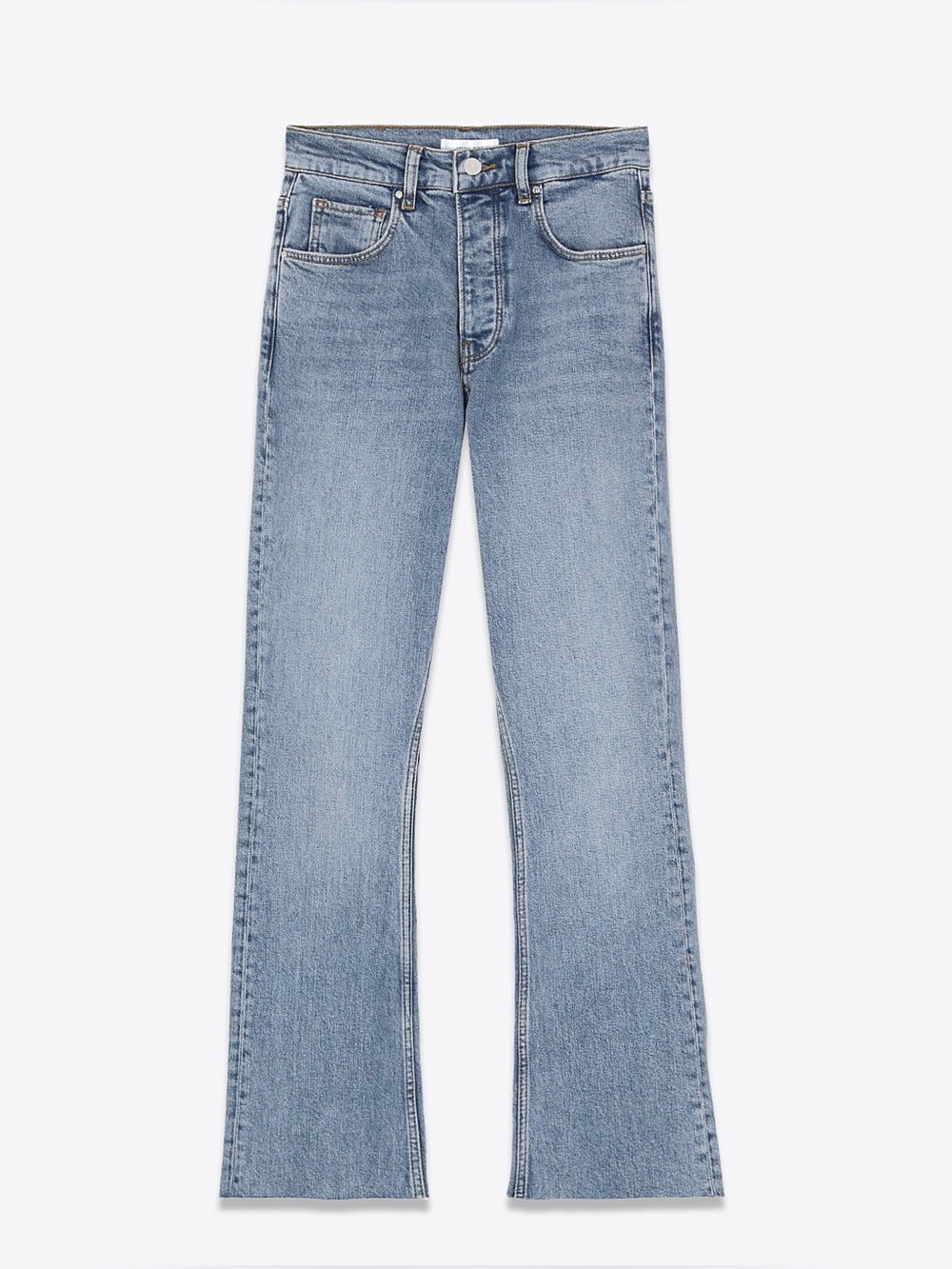 Anine Bing Lara Kick Flare Light Blue High-Rise Cropped Flare Jeans